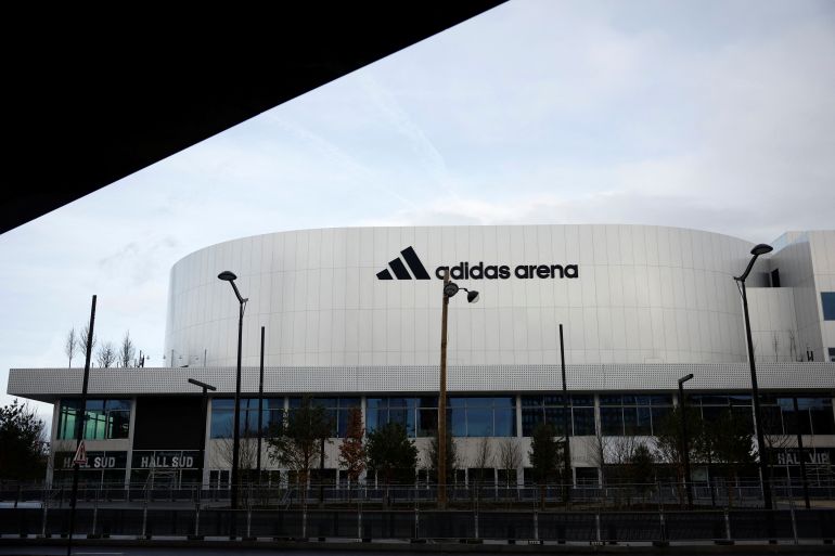 Generelt syn på Adidas Arena, den eneste infrastrukturen som ble bygget intramural for PARIS 2024 OL og paralympiske spill for å være vert