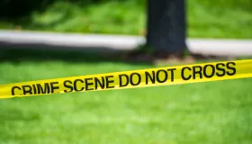Crime Scene Tape i offentlig parkområde