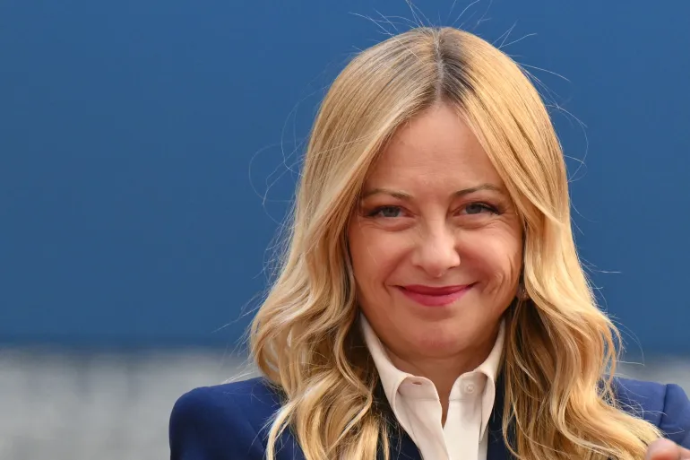 Italias statsminister Giorgia Meloni, Chigi-palasset i Roma 15. september 2026 (Alberto Pizzoli/AFP)